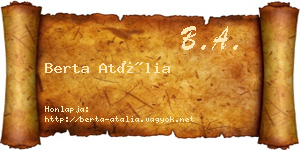 Berta Atália névjegykártya